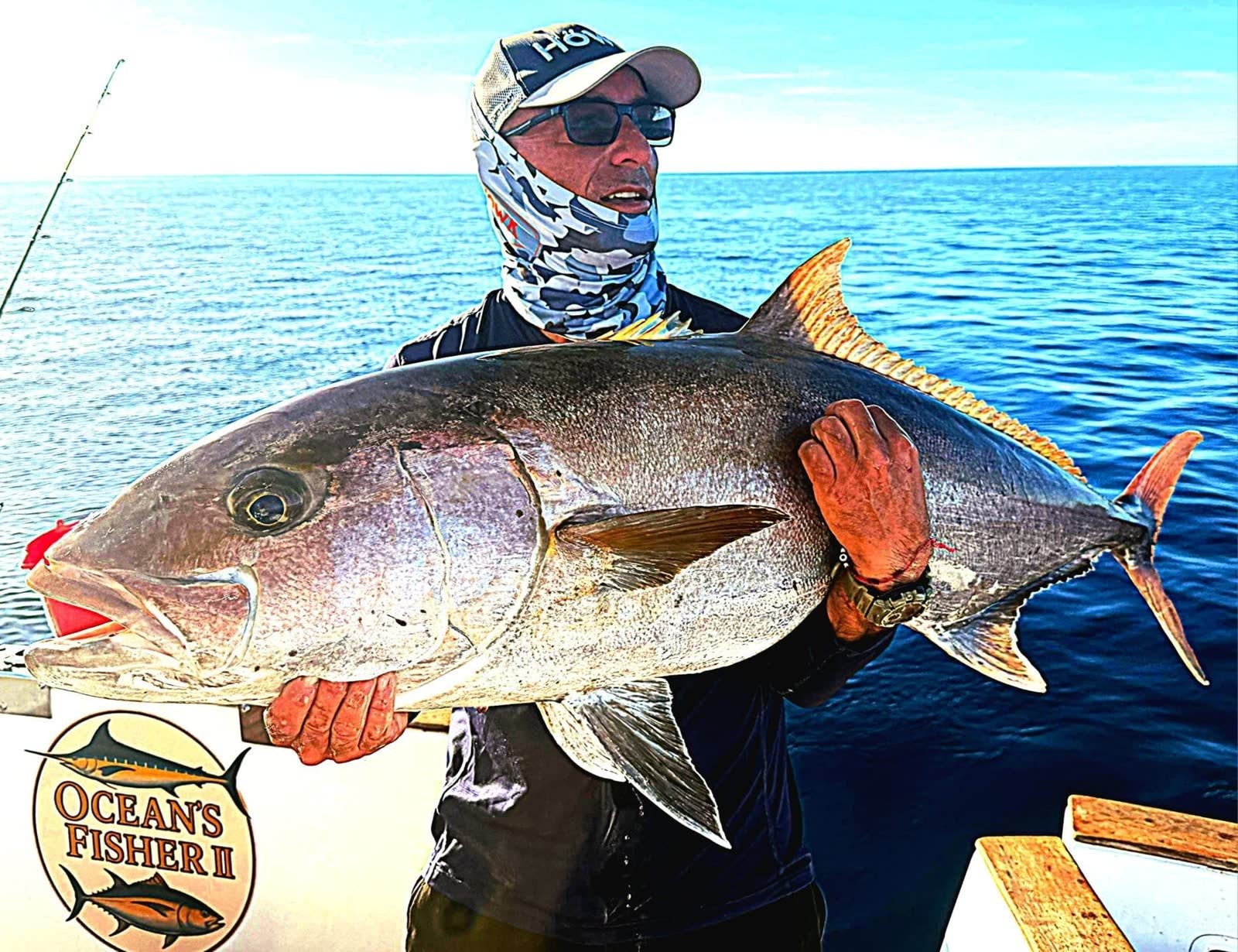 Greater amberjack held aboard after a jigging session
